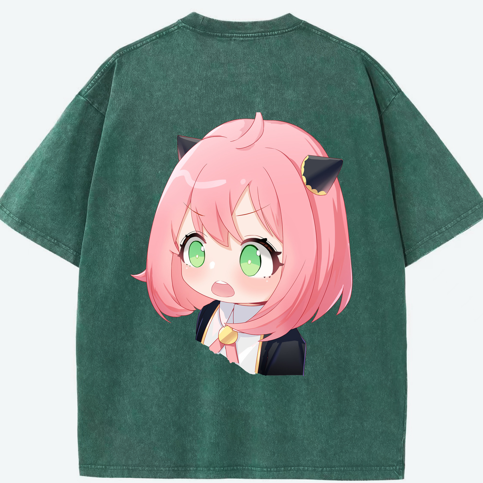 （画像用） SPY×FAMILY间谍家家酒 綿100% ヴィンテージ風 半袖Tシャツ（背面プリント）
